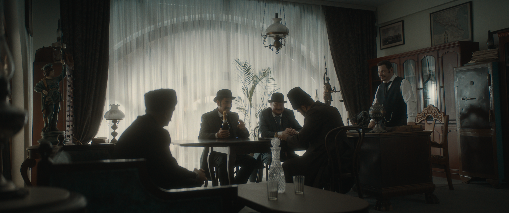 A formal gathering in a period interior in Taghiyev: Oil