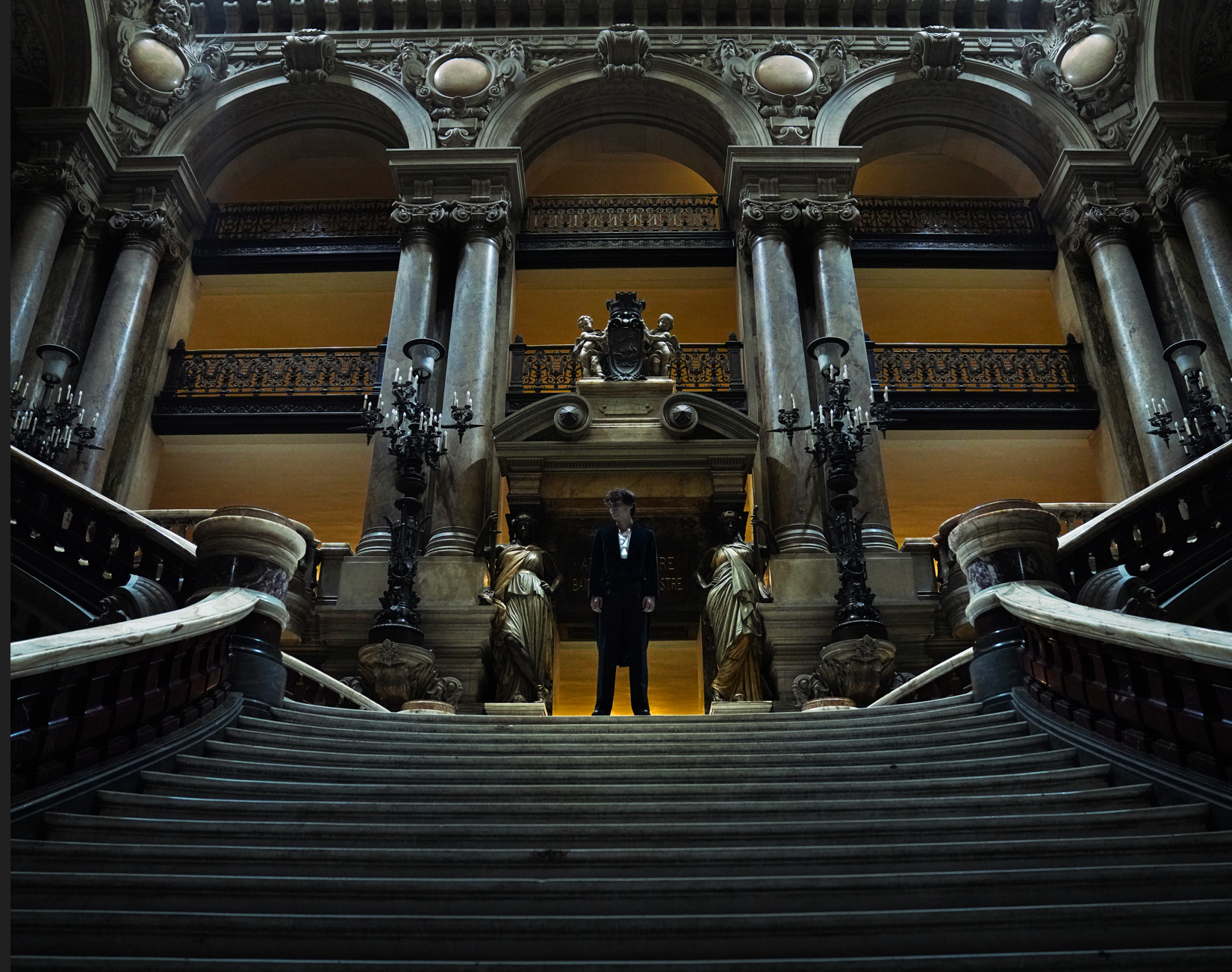 The grand staircase of the Palais Garnier in The Phantom of the Opera (Le Fantôme de l'Opéra)